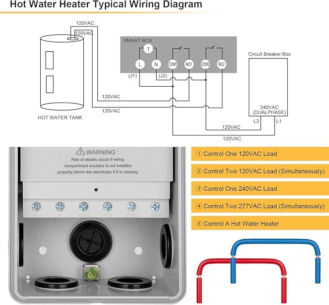 SURAIELEC WiFi Pool Timer, 40 AMP, 1HP 120V, 2HP 240V, Outdoor Indoor Smart Switch, Heavy Duty Pool Controller Light Timer Box for Pump, Water Heater, Spa, Powerful Electrical Appliances SURAIELEC