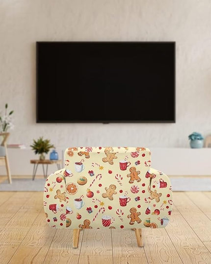 FKELYI Cute Christmas Sofa Couch Cover with Elastic Bottom Stretch Furniture Protector for Indoor Easy Going Stretch Sofa Slipcovers S FKELYI