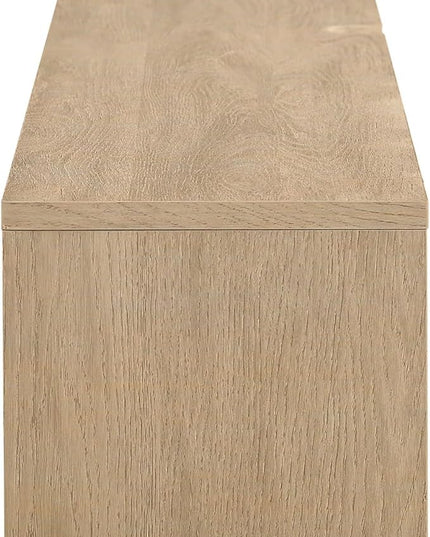 Walker Edison Modern Rattan Flip-Down-Door Wall-Mounted Floating Stand for TVs up to 80 Inches, 70 Inch, Coastal Oak - LeafyLoom
