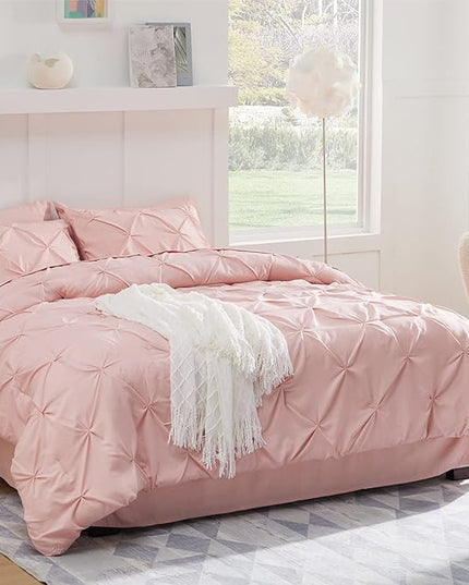 Bedsure Pink Comforter Set Full - Bedding Sets Full 7 Pieces, Bed in a Bag Pink Bed Set with Comforter, Sheets, Pillowcases & Shams, Adult & Kids Bedding - LeafyLoom