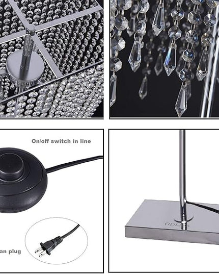 GDLMA Floor Lamp, Crystal Lava Lamp, Raindrop Standing Light for Bedroom, Living Room or Gift Silver - LeafyLoom