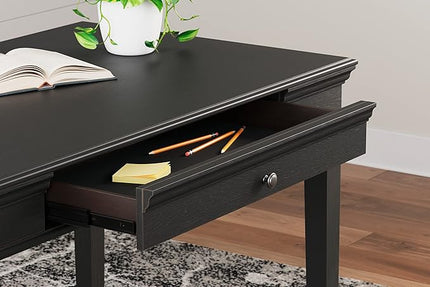 Signature Design by Ashley Beckincreek Classic Home Office Small Leg Desk with 1 Drawer and USB Ports, Black - LeafyLoom