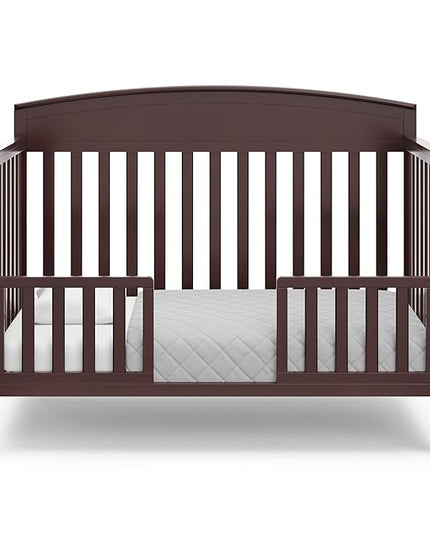 Graco Benton 5-in-1 Convertible Crib (Espresso) – GREENGUARD Gold Certified, Converts from Baby Crib to Toddler Bed, Daybed and Full-Size Bed, Fits Standard Full-Size Crib Mattress - LeafyLoom