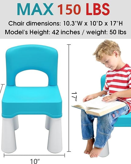 burgkidz Plastic Toddler Chair, Durable and Lightweight Kids Chair, 9.3" Height Seat, Indoor or Outdoor Use for Toddlers Boys Girls Blue - LeafyLoom