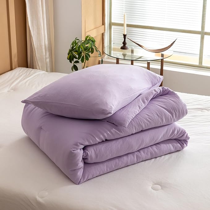 ROSGONIA California King Comforter Set Lavender, 3pcs (1 Boho Purple Cal King Comforter & 2 Pillowcases), All Season Bedding Bedspread Blanket Quilts - LeafyLoom