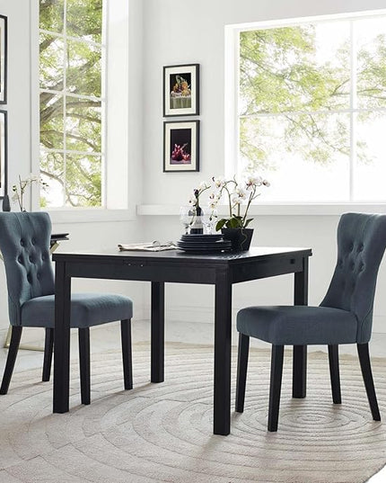 Modway Silhouette Modern Tufted Upholstered Fabric Parsons Two Dining Chairs in Gray - LeafyLoom