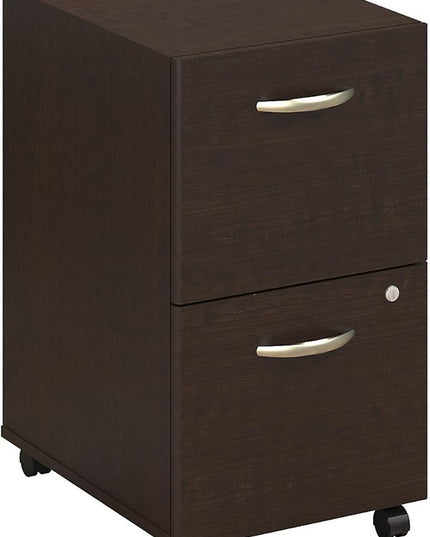 Bush Business Furniture Series C 2 Drawer Mobile File Cabinet in Mocha Cherry - Assembled - LeafyLoom