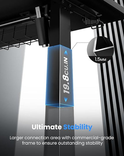 Electric Standing Desk Adjustable - 63 x 24 Inch Sit Stand up Desk with Cable Management - 3 Memory Preset Adjustable Height Desk Computer Home Office Desk - LeafyLoom