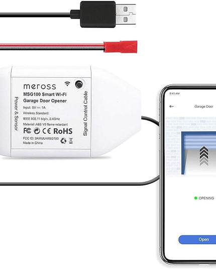 meross Smart Garage Door Opener Remote, APP Control, Compatible with Alexa and SmartThings, Multiple Notification Modes, No Hub Needed meross