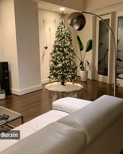 CO-Z Modern Arc Floor Lamp with 360° Rotatable Hanging Shade Adjustable Nickel Standing Reading Light with Marble Base Contemporary Arch Metal Pole Task Lamp for Living Room Couch Sofa, 69 Inch - LeafyLoom
