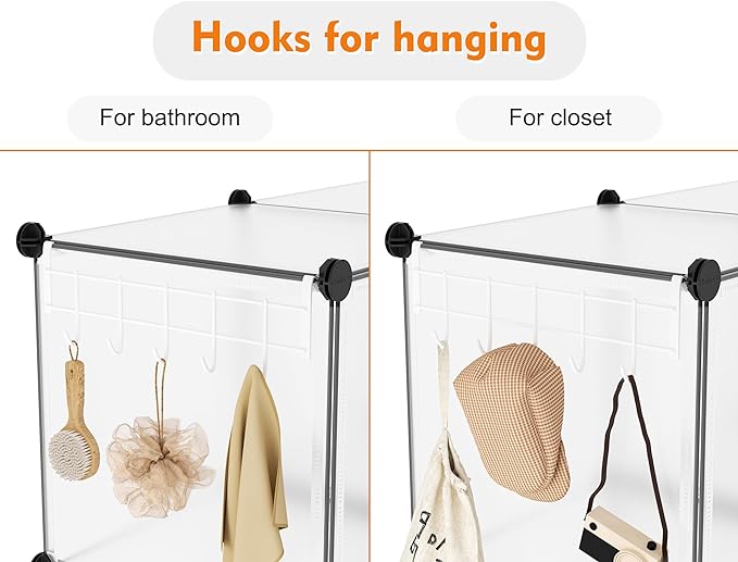 HOMIDEC 6-Cube Storage Organizer, Closet Organizer Storage shelf Bookcase Bookshelf with Metal Hammer, Storage Cubes Organizer Cabinet for Kids, Closet, Bedroom, Bathroom, (11.8x11.8x11.8 inch) - LeafyLoom