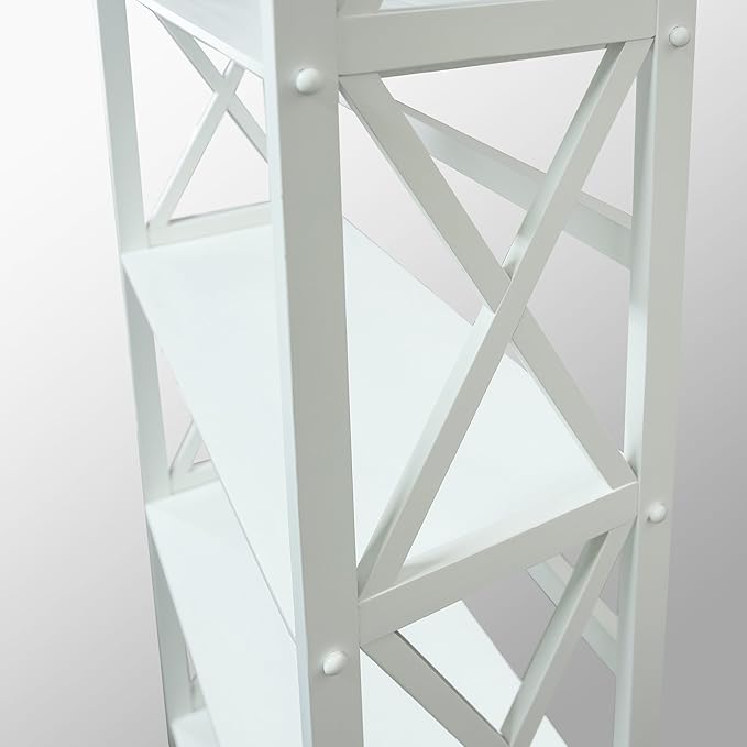 Casual Home 3-Shelf Montego Bookcase, White - LeafyLoom
