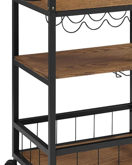 Linon Austin Kitchen Cart, 30.5"W x 18.13"D x 36.25"H, Black - LeafyLoom