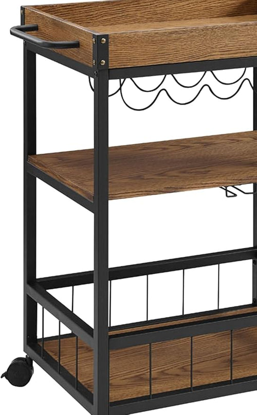 Linon Austin Kitchen Cart, 30.5"W x 18.13"D x 36.25"H, Black - LeafyLoom