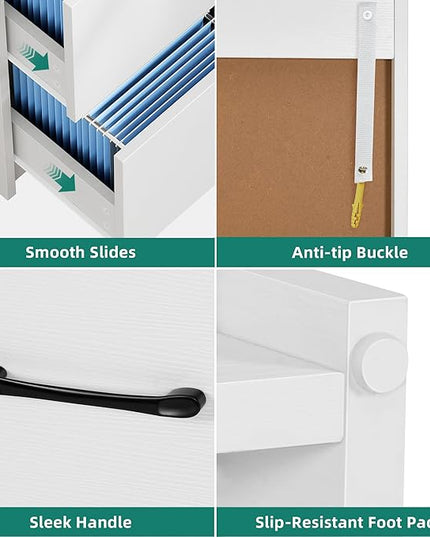 YITAHOME Wood File Cabinets, Heavy Duty Garage Tool Cabinets with Doors & Adjustable Shelves, Big Storage Filing Lockers for Home Office, Living Room, Pantry, Gym, Basement, Warehouse, White - LeafyLoom