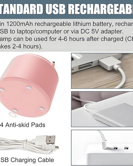 Cute LED Desk Lamp Kawaii Desk Accessories, Flower Bird Table lamp USB Rechargeable, 3 Color Modes, Stepless Dimming, Touch-Sensitive Switch Kawaii Room Decor Lamp, Eye Caring Reading Lamp (Blue) - LeafyLoom