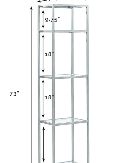 Crosley Furniture Aimee Narrow Etagere Bookcase, Oil-Rubbed Bronze - LeafyLoom
