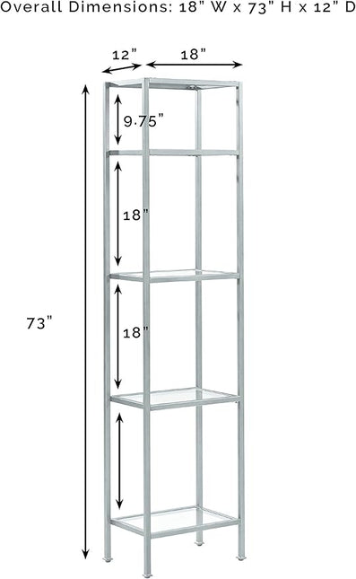 Crosley Furniture Aimee Narrow Etagere Bookcase, Oil-Rubbed Bronze - LeafyLoom