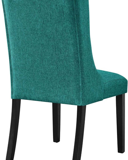 Modway Baronet Button Tufted Fabric, One Dining Chair, Teal - LeafyLoom