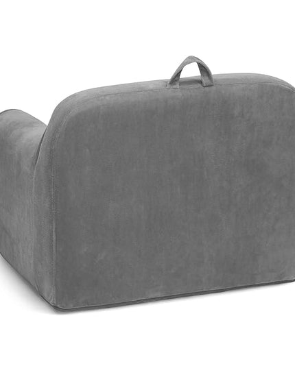 Delta Children Cozee Chair for Kids for Ages 18 Months and Up, Grey Mink Velvet - LeafyLoom