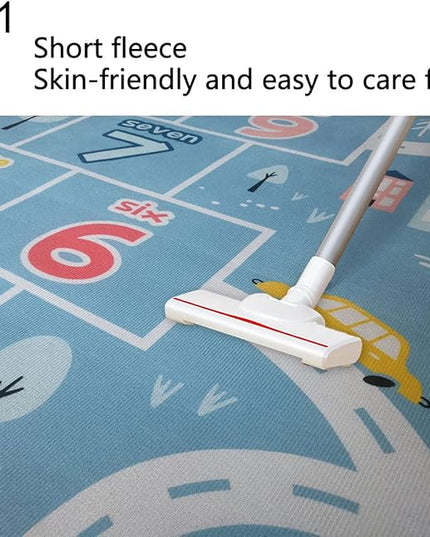 Kids Rug Play Mat, Car Rug, Hopscotch Rug, Hopscotch Mat for Kids, Can Be Used to Play with Cars Kids Carpet Play Mat,(Blue,100×160cm/39×63IN) - LeafyLoom