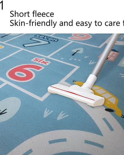 Kids Rug Play Mat, Car Rug, Hopscotch Rug, Hopscotch Mat for Kids, Can Be Used to Play with Cars Kids Carpet Play Mat,(Blue,200×300cm/79×118IN) - LeafyLoom
