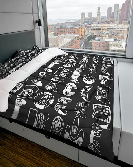 Sunnycitron Kids comforter sets Gamer Bedding Sets for Boys Twin Comforter Set Gaming Comforter Sets Gamer Comforter Set for Boys Gaming Bed Gamer Room Decor,1 Comforter 2Pillowcase - LeafyLoom