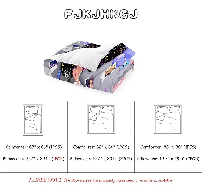 African American Girl Bedding Set Full Comforter Set for Girls Bedroom Decor Black Girl Comforter Set with 2 Pillowcases Kids Comforter Sets Gifts for Girls Kids Teens - LeafyLoom