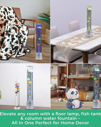 Shop LC Electric Fake Fish Tank Aquarium Lamp with 6 LED Glowing Colors Changing Lights and Sensory Bubble Tube Lamp - Artificial Fish Tank with Moving Fish - Night Light Sensory Lamp Birthday Gifts - LeafyLoom