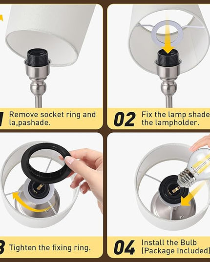 Cordless LED Table Lamp, 6000mAh Rechargeable Bedside Night Lamp for Bedroom, Portable Touch Stepless Dimmable Battery Operated Lamp, Ambient Light for Patio Restaurant(Brushed Nickel S) - LeafyLoom