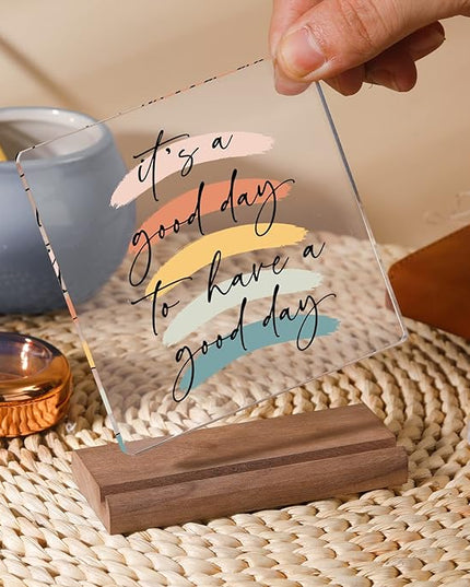 Motivational Office Desk Decor For Women Coworker It‘s A Good Day To Have A Good Day - Inspirational Signs Gifts Aesthetic Office Table Desktop Decorations For Work Desk - LeafyLoom