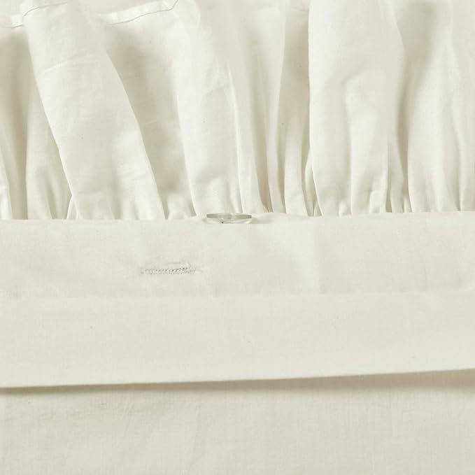Lush Decor Reyna Ruffle 100% Cotton Duvet Cover Set - 3 Piece Cozy Ruffled Bedding Set - Timeless Elegance and Comfort - Full/ Queen, Ivory - LeafyLoom