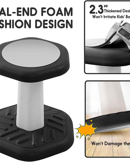 Wobble Chair for Kids, Wiggle Stool Flexible Seating Classroom, Improves Focus& Attention, Posture & ADHD Chair, Ages 3-8 - LeafyLoom