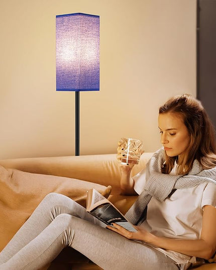 Ambimall Remote Control Floor Lamp, Stepless Dimmable, 64 Inches Tall, Include 9W Bulb, Standing Lamp for Living Room Bedroom Office (Blue & Black) - LeafyLoom