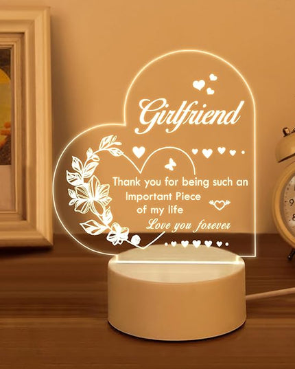Girlfriend Gift, Birthday Gift for Girlfriend Night Light - Gift for Girlfriend Romantic, Anniversary Christmas Valentines Day Gifts for Girlfriend - LeafyLoom