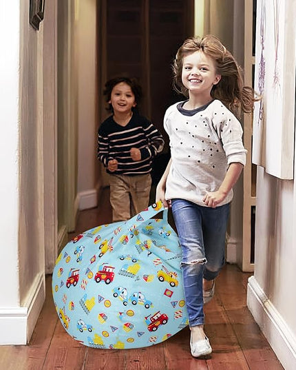 Bean Bag Chair for Kids Stuffed Animal Storage Beanbag Chairs,Toddler Toy Storage Organizer for Girls and Boys,Large 32'' Cover Only（No Filling - LeafyLoom