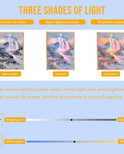 Light Up Painting Multicolor 3 Colors Table Wall Art Decor Lamp LED Desk Night Light Paint for Home Room Bedroom Office Decoration Housewarming(Original) - LeafyLoom