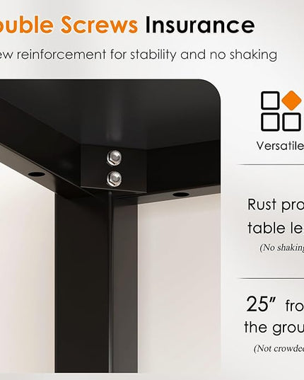 DlandHome 31.5 inches Small Computer Desk,Writing Table for Small Spaces Study Table Student Laptop Desk Black - LeafyLoom