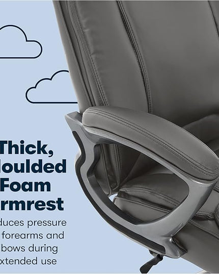 Serta Fairbanks Big and Tall High Back Executive Office Ergonomic Gaming Computer Chair with Layered Body Pillows, Contoured Lumbar Zone, Gray - LeafyLoom