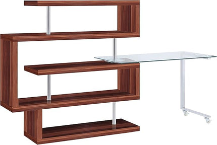 NicBex Kimberly-DW-00026-LWJ Home Office Desks, 55"x24"x54", Walnut - LeafyLoom