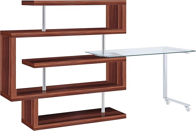 NicBex Kimberly-DW-00026-LWJ Home Office Desks, 55"x24"x54", Walnut - LeafyLoom