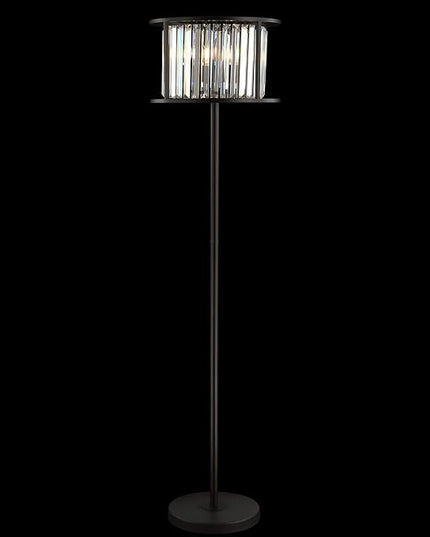 JONATHAN Y JYL9054A Bevin 63" Metal/Crystal LED Floor Lamp, Glam, Contemporary, Modern, Elegant, Office, Living Room, Family Room, Dining Room, Bedroom, Hallway, Foyer, Oil Rubbed Bronze/Crystal - LeafyLoom