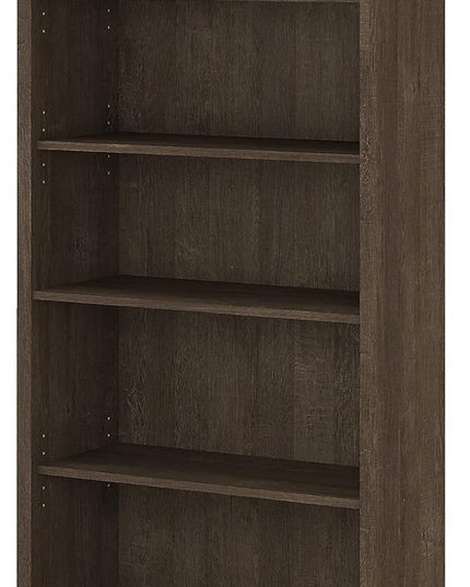 Bush Furniture Salinas Tall 5 Shelf Bookcase in Ash Brown - LeafyLoom