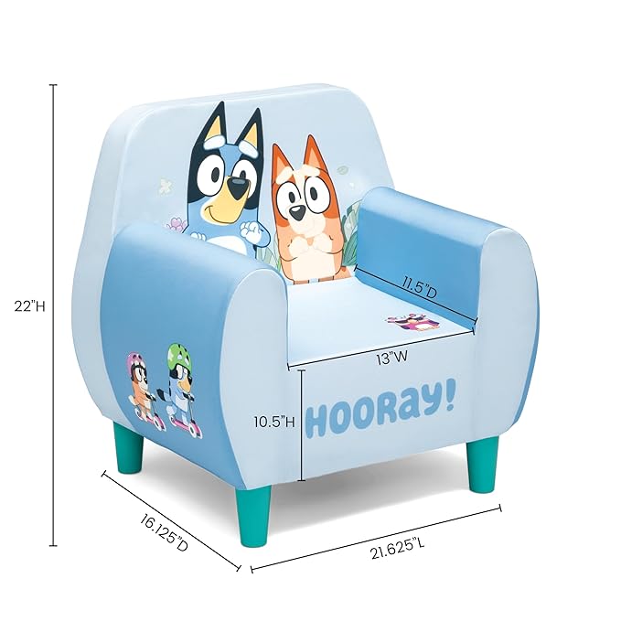 Delta Children Bluey Foam Chair, Blue - LeafyLoom