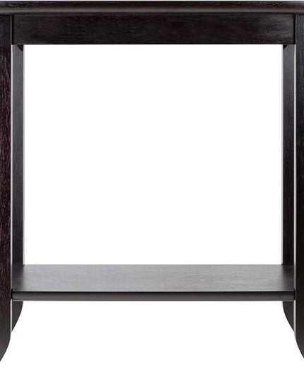 Winsome Genoa Rectangular Coffee Table with Glass Top and Shelf & Genoa Occasional Table, Dark Espresso - LeafyLoom
