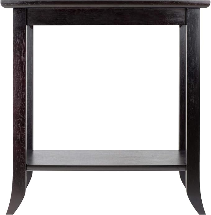 Winsome Genoa Rectangular Coffee Table with Glass Top and Shelf & Genoa Occasional Table, Dark Espresso - LeafyLoom