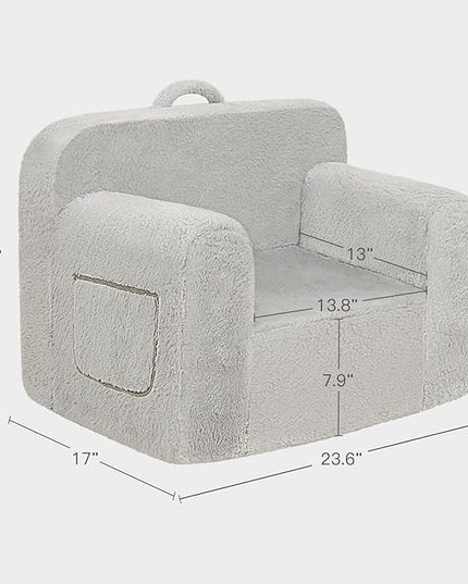 Toddler First Chair, Baby Chairs Comfy Toddler for Boys and Girls for Ages 18 Months and Up, Fits Any Decor (Grey) - LeafyLoom