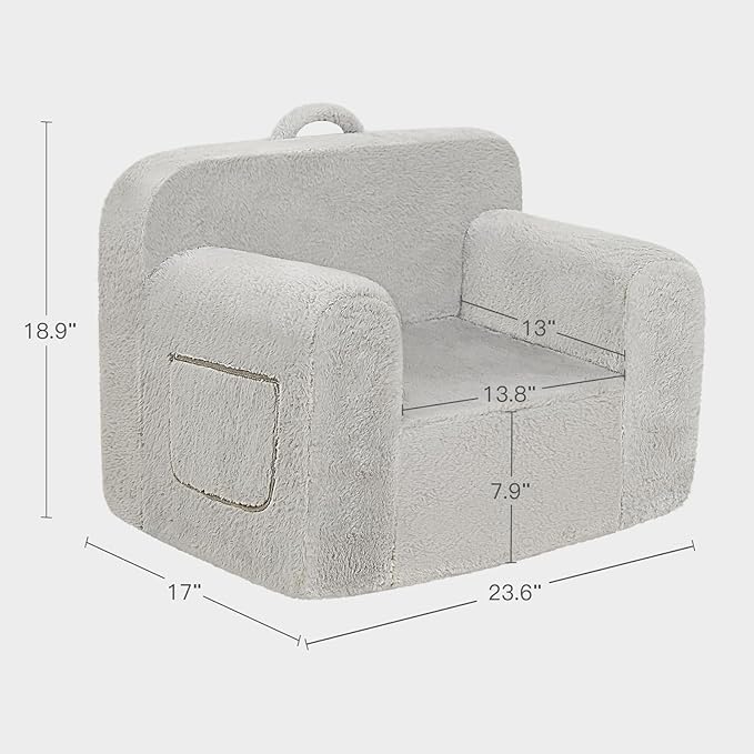 Toddler First Chair, Baby Chairs Comfy Toddler for Boys and Girls for Ages 18 Months and Up, Fits Any Decor (Grey) - LeafyLoom