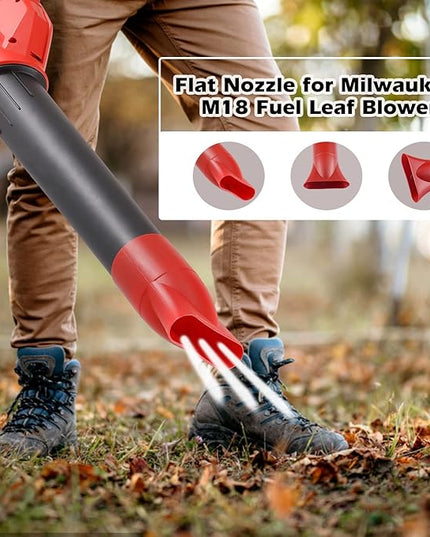 Flat Nozzle for Milwaukee M18 2724-20 & 2724-21 Fuel Leaf Blower, Work for Drying, Blow-Drying - Leaf Blower Flat Nozzle Tip (Red) - LeafyLoom