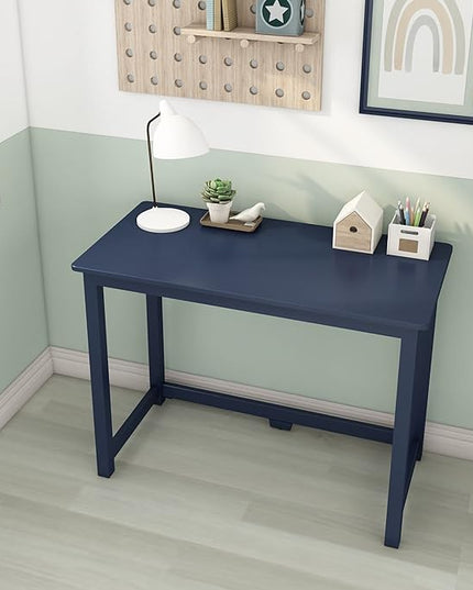 Max & Lily Solid Wood Desk, 40 Inches, Blue - LeafyLoom